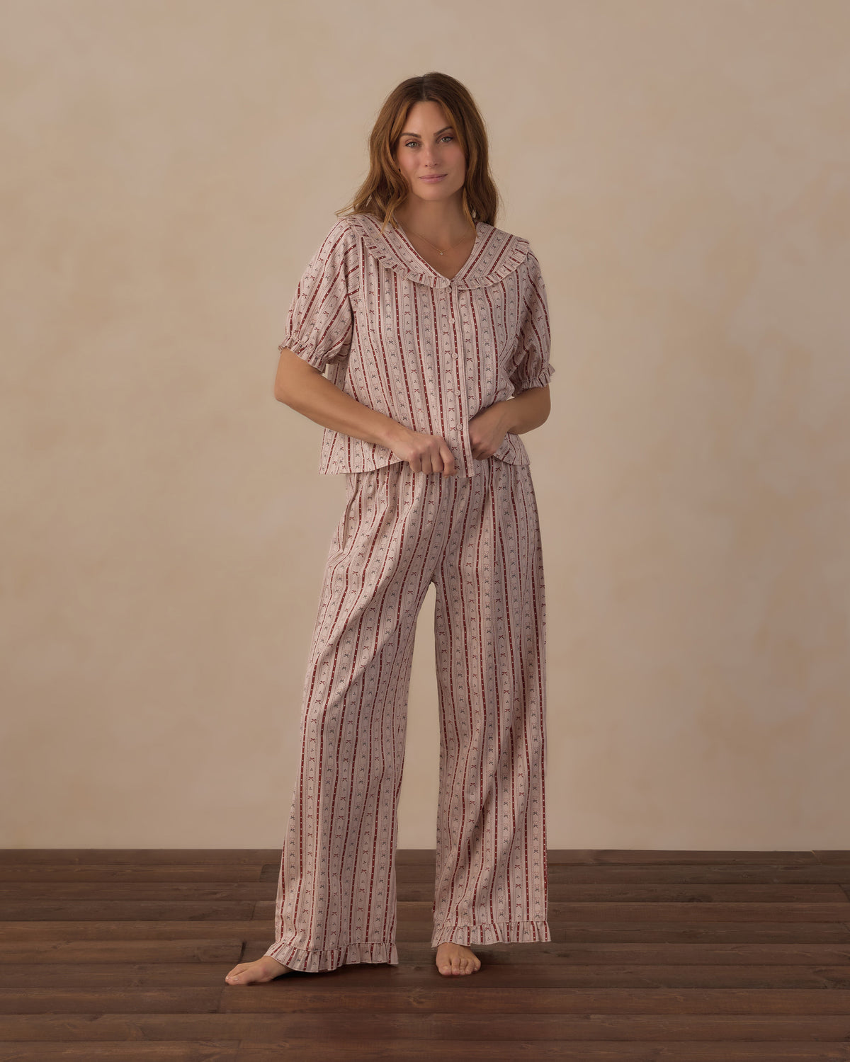 Candy Cane Women's Ruffle Pajamas