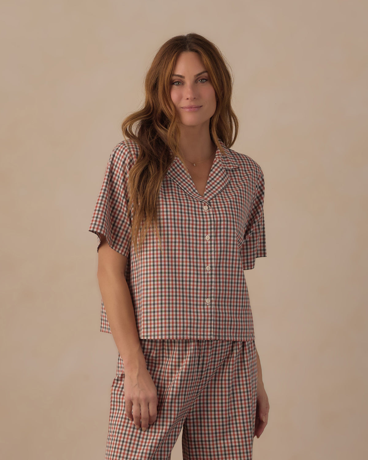 Holiday Gingham Women's Woven Pajama Set
