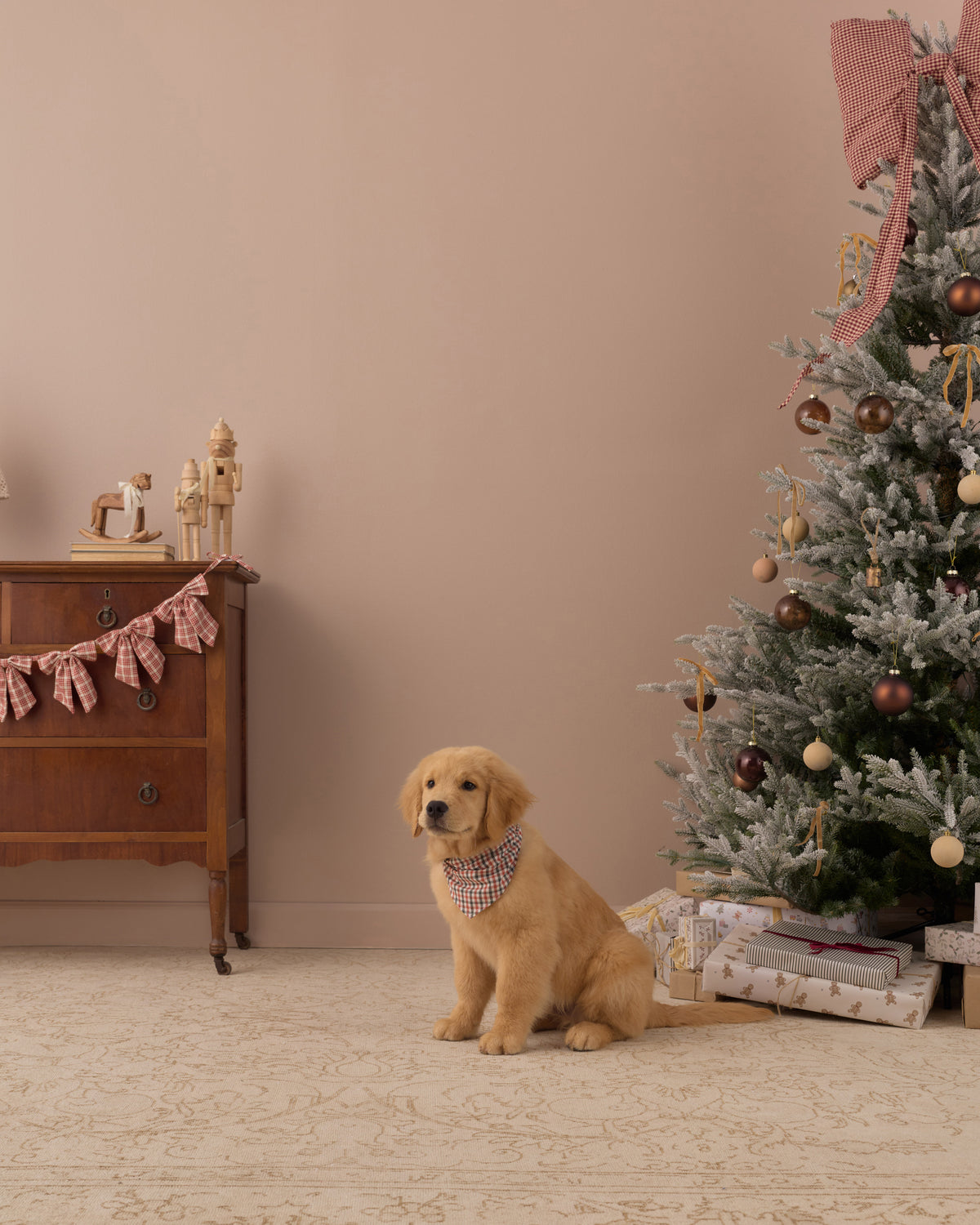 Holiday Gingham Dog Bandana