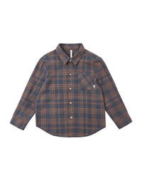 Midnight Plaid Collared Long Sleeve Shirt
