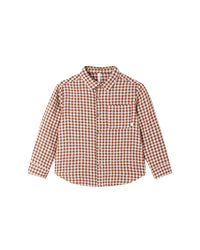 Brick Check Collared Long Sleeve Shirt