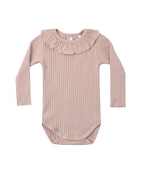 Rosewood Ruffle Collar Bodysuit