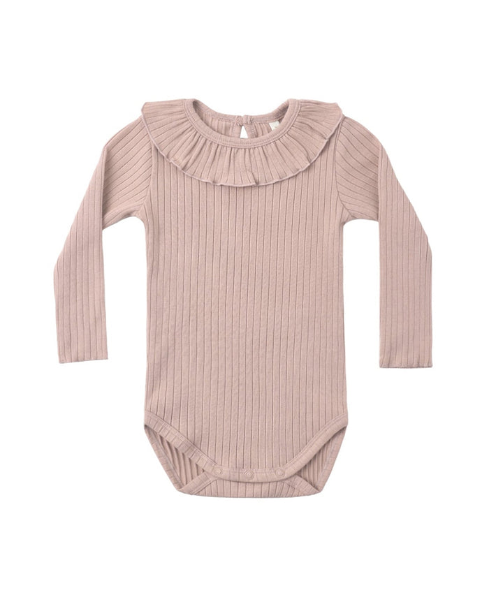 Rosewood Ruffle Collar Bodysuit
