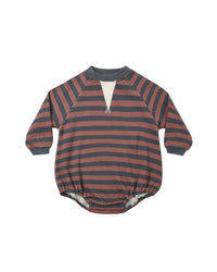 Mulberry Stripe Crew Neck Romper
