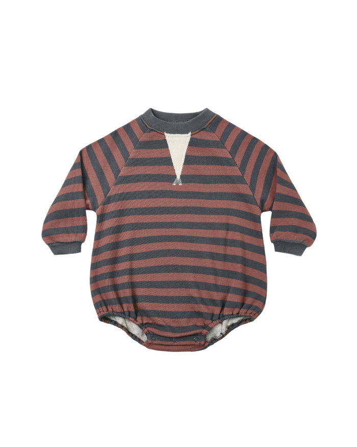 Mulberry Stripe Crew Neck Romper