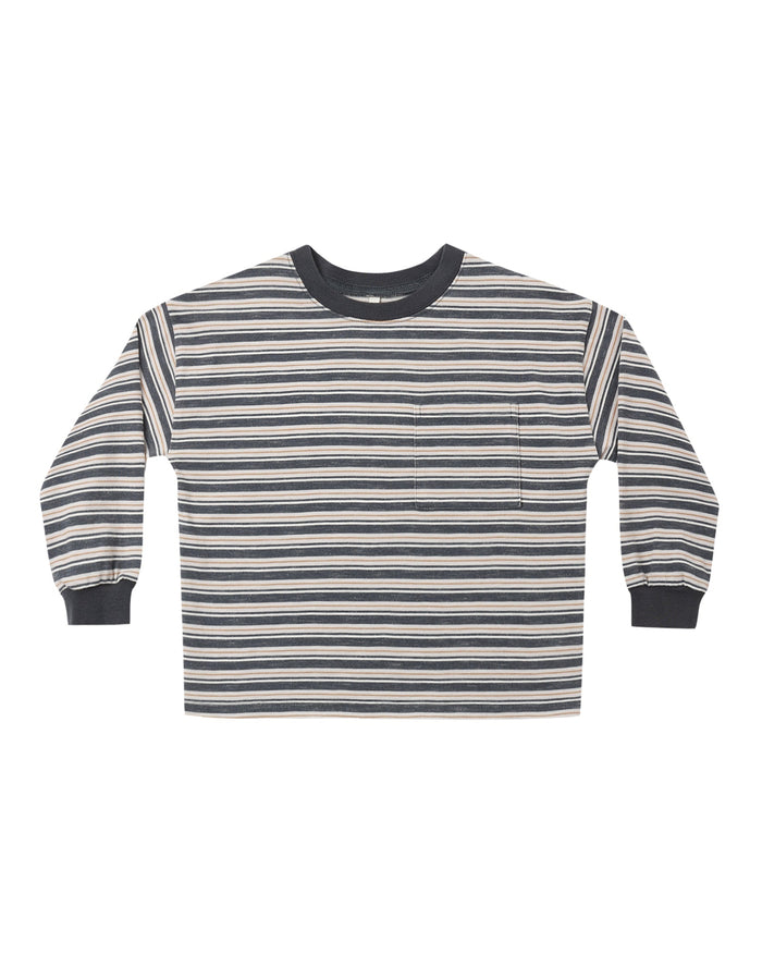 Blue Stripe Relaxed Long Sleeve Tee