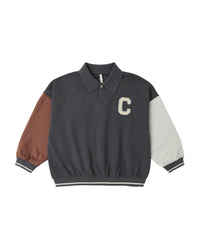Color Block Collared Sweatshirt