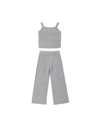 Dusty Blue Fuzzy Knit Lounge Set