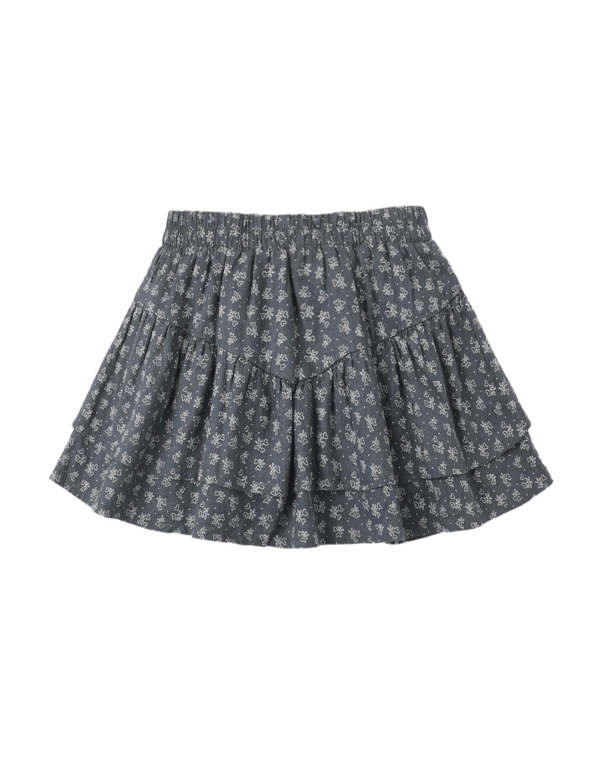 Heart Ditsy Tiered Mini Skirt