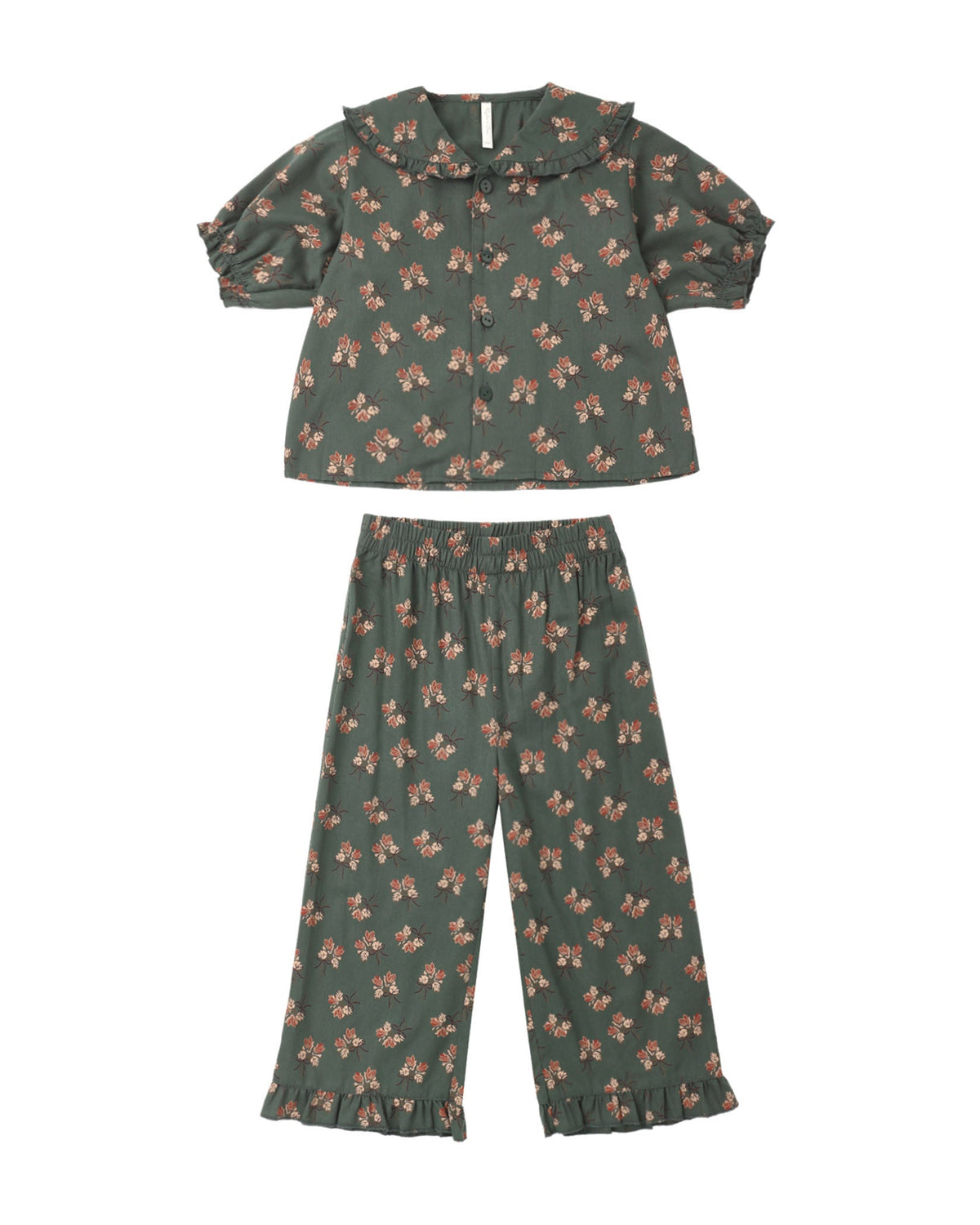Evergreen Bouquet Ruffle Pajamas