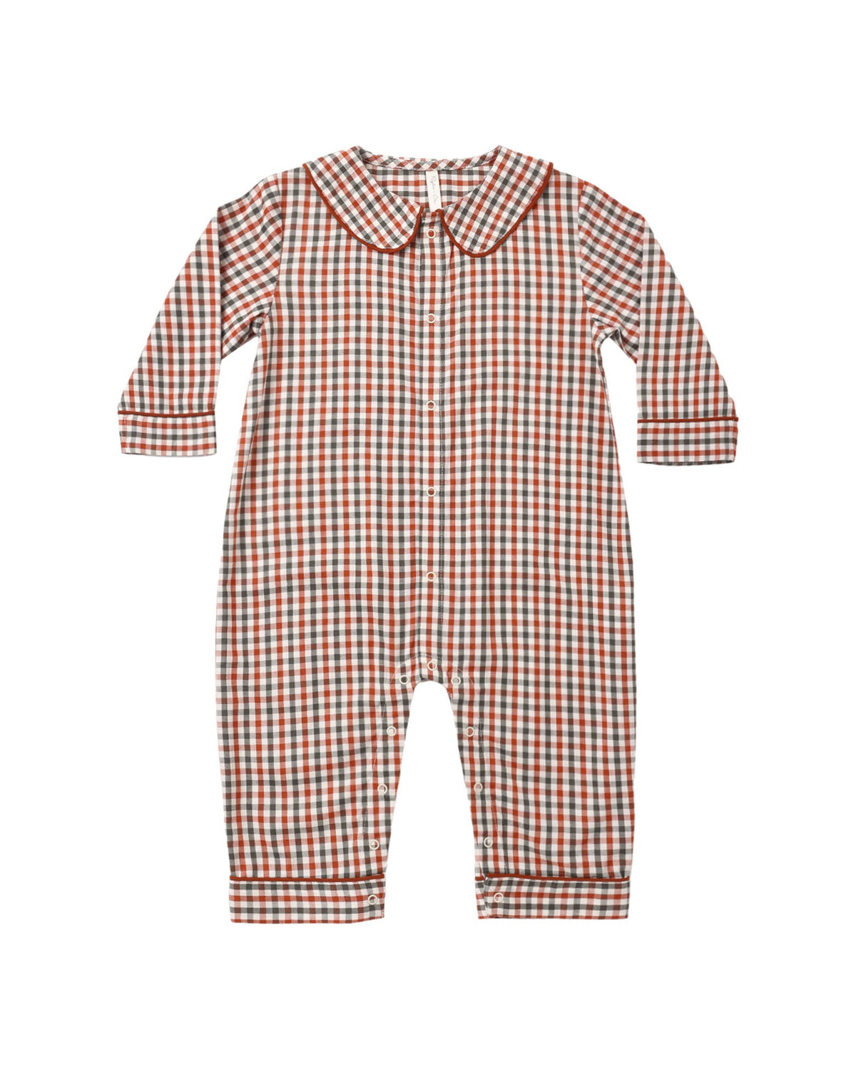 Holiday Gingham Baby Pajama Romper
