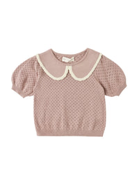 Rosewood Pointelle Collared Top
