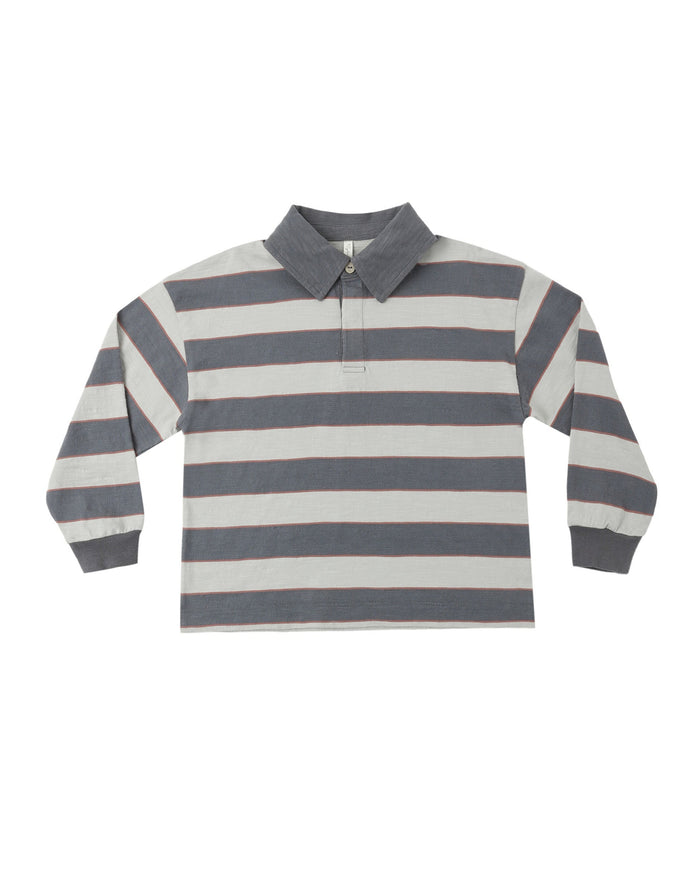 Sage Stripe Rugby Polo