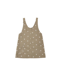 Embroidered Daisies V-Neck Overall Dress