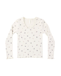 Ditsy Ribbed Long Sleeve