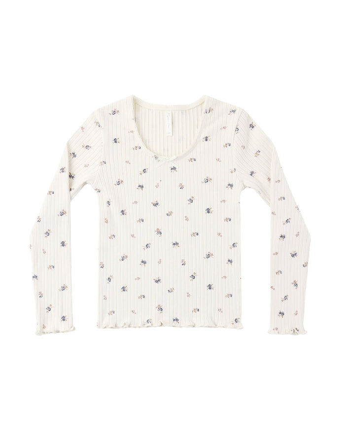 Ditsy Ribbed Long Sleeve