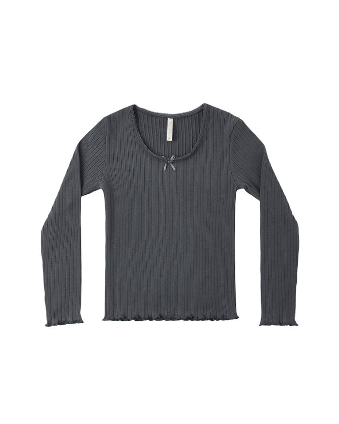 Midnight Ribbed Long Sleeve