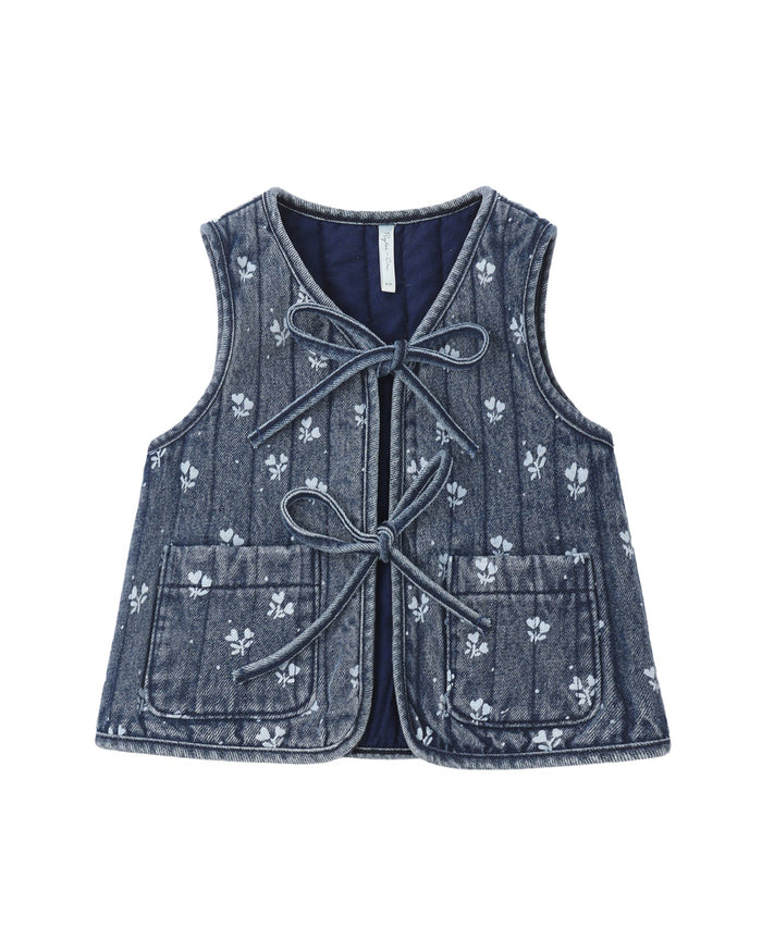 Heart Ditsy Denim Vest