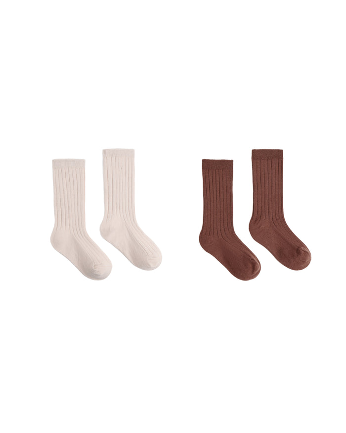 Petal + Mulberry Ribbed Sock Set