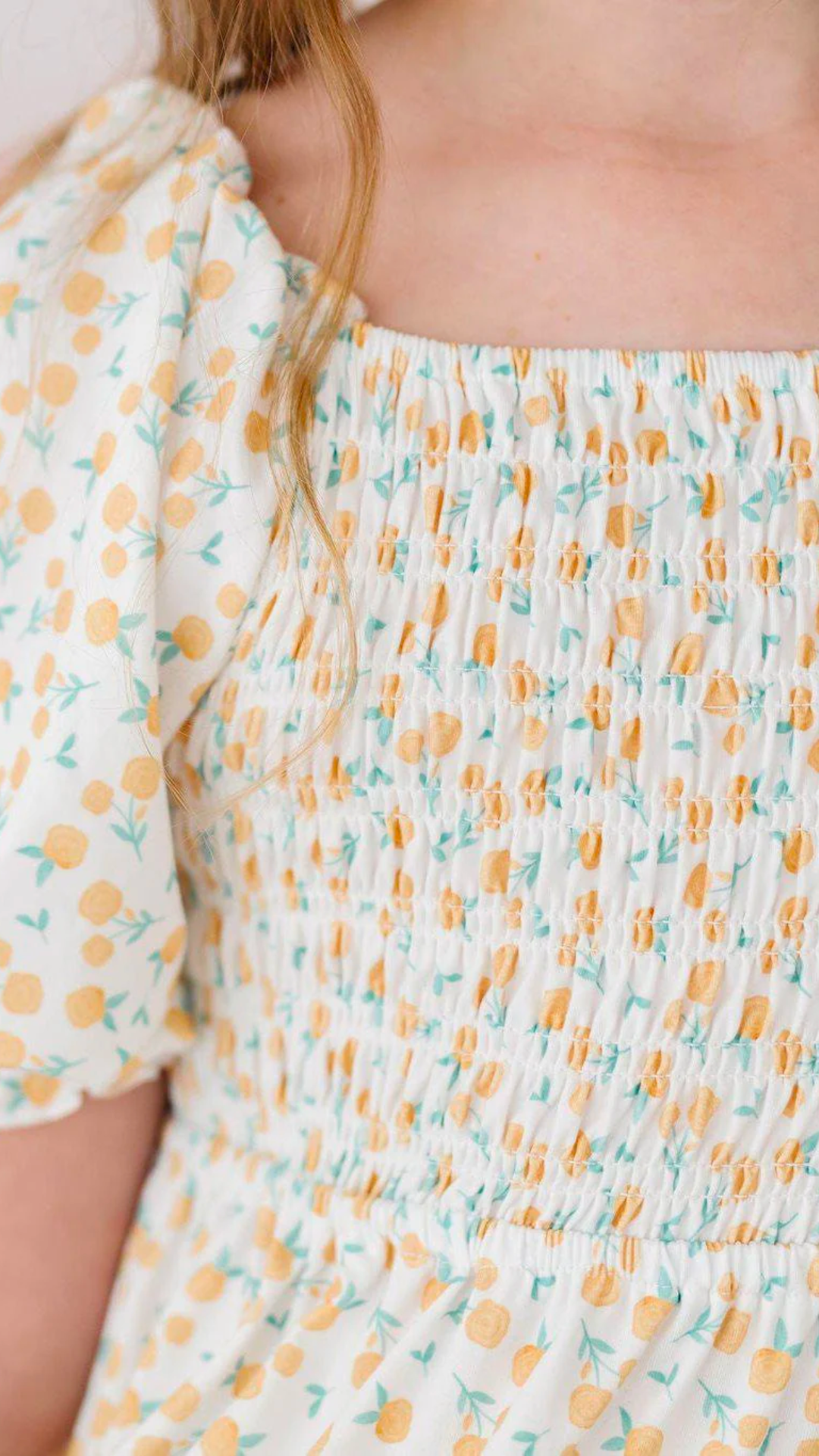 Marvelous Marigolds Smocked Ruffle Dress