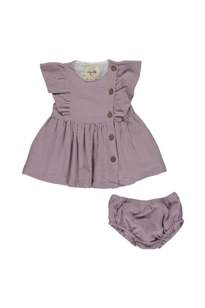 Lavender Mia Button Dress