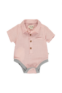 Faded Pink Button-up Pocket Bodysuit