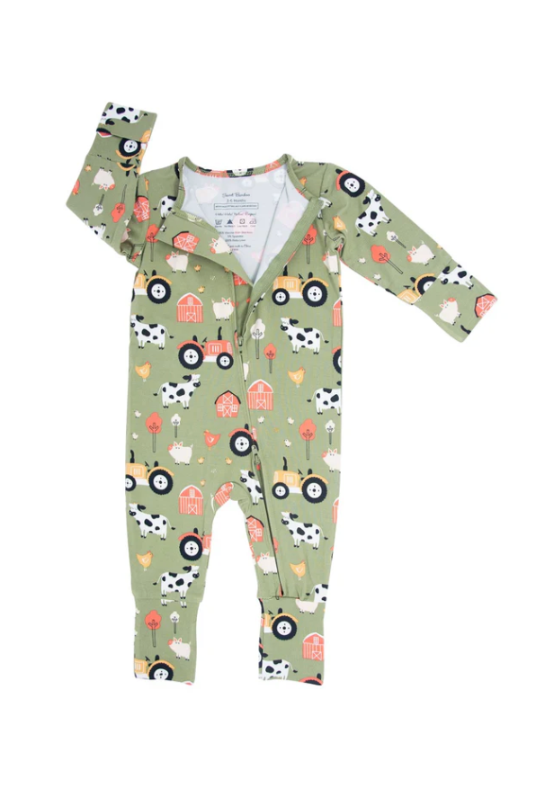 Green Farm Bamboo Pajama Sleeper