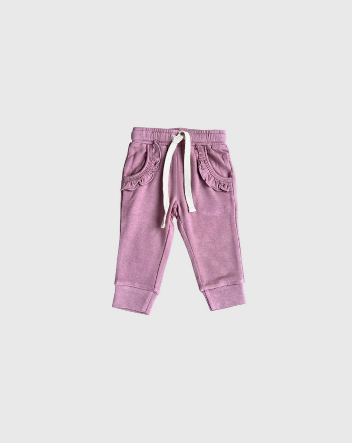 Mauve Ruffle Joggers