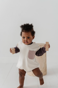 Plum Colorblock Romper