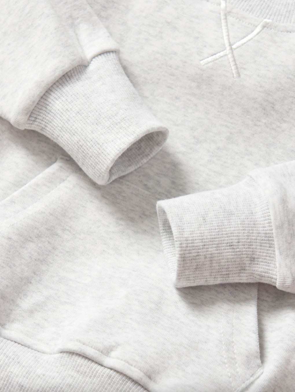 Light Heather Grey Pocket Pullover