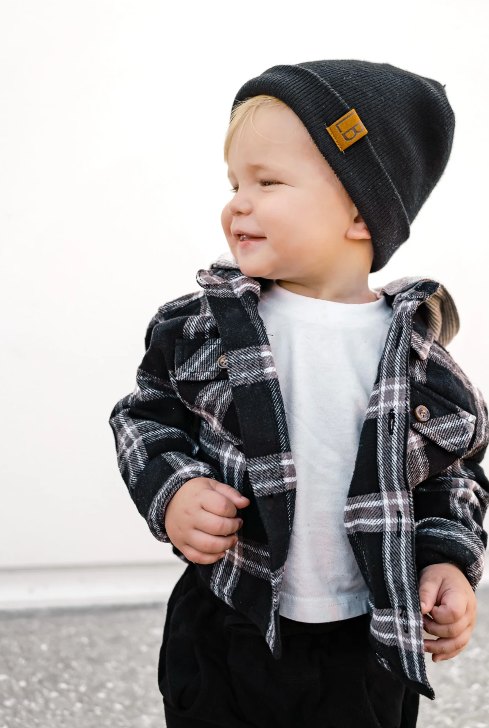 Black Hooded Flannel