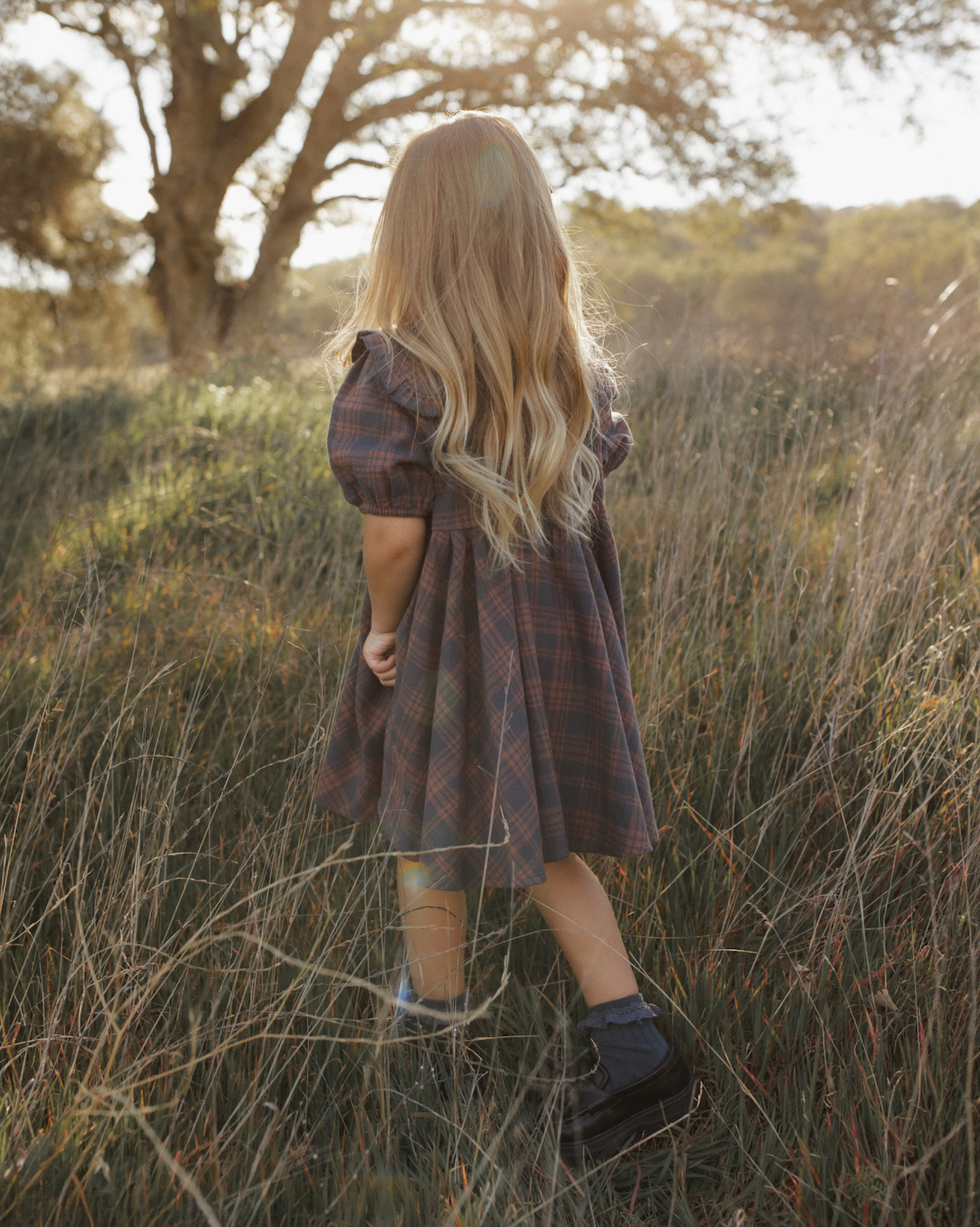Midnight Plaid Camille Dress