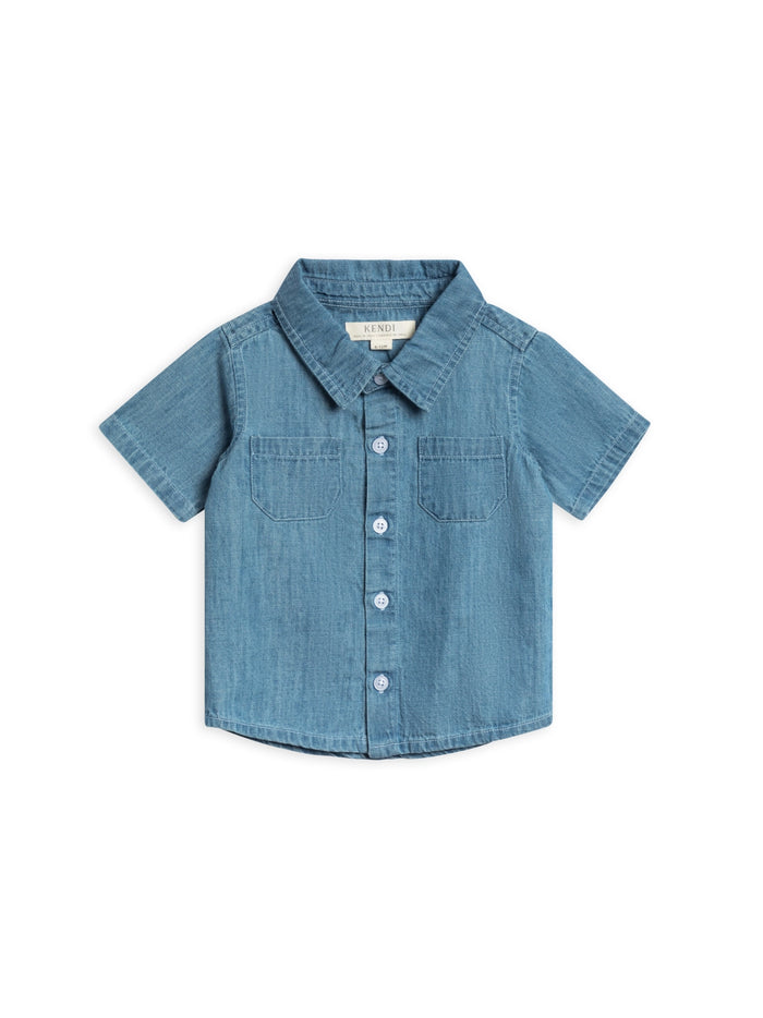 Chambray Graham Button Up Shirt
