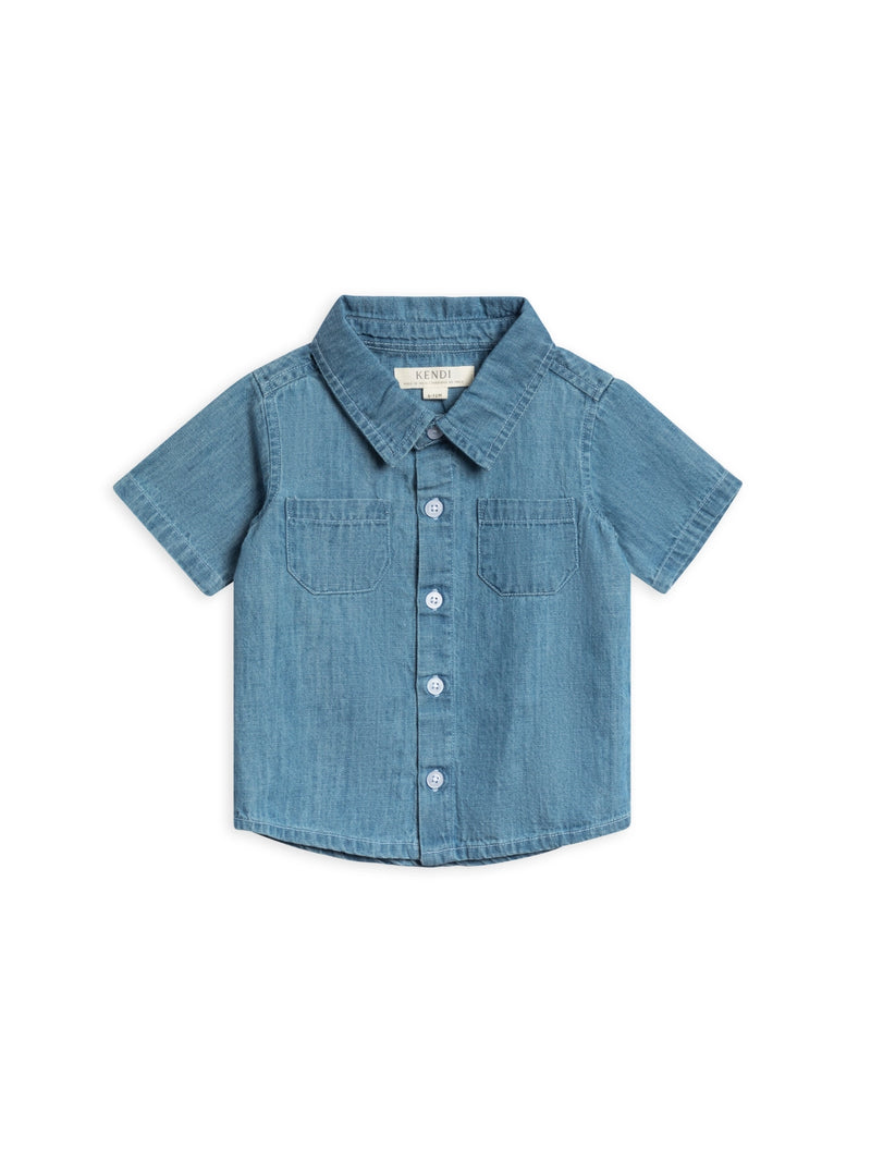 Chambray Graham Button Up Shirt