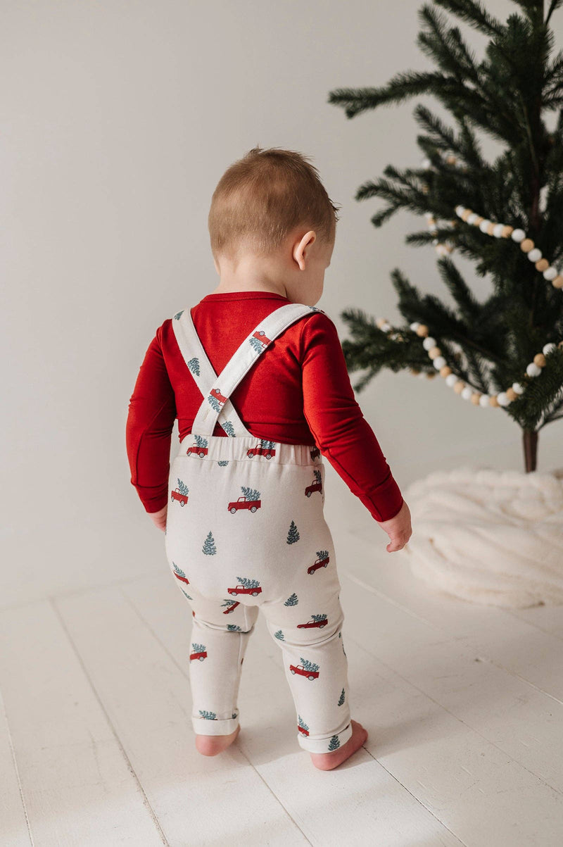 Christmas Truck Henley + Suspender Pant Set