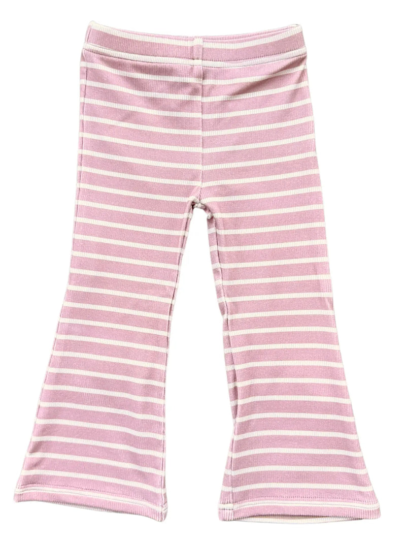 Misty Rose Stripe Bamboo Flare Pant