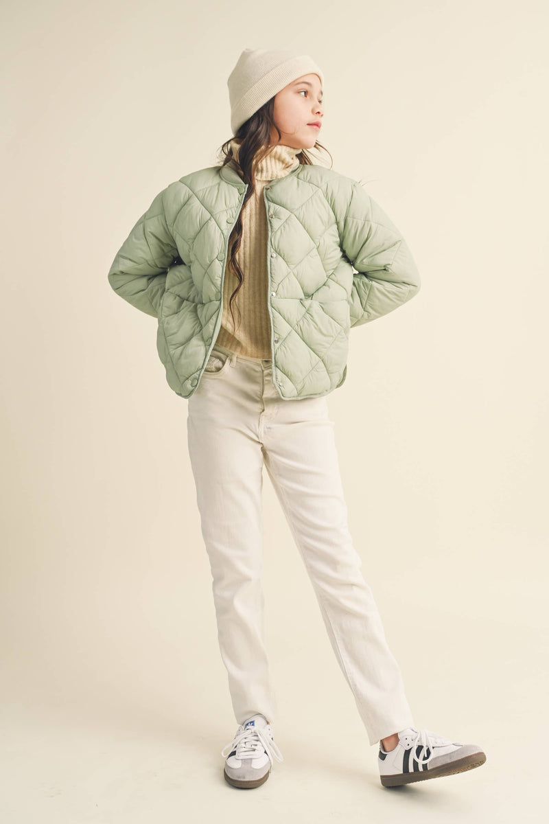 Tween Sage Quilted Jacket