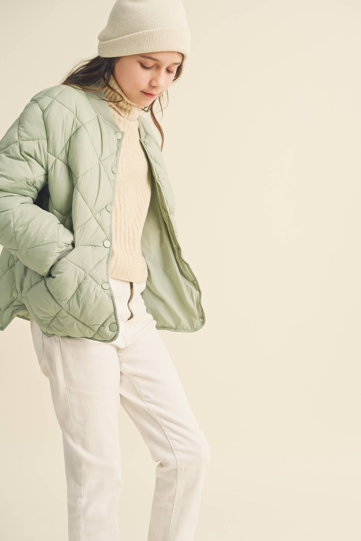 Tween Sage Quilted Jacket