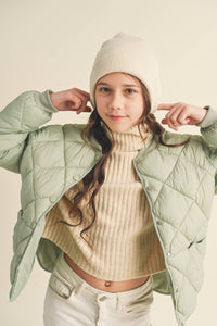 Tween Sage Quilted Jacket