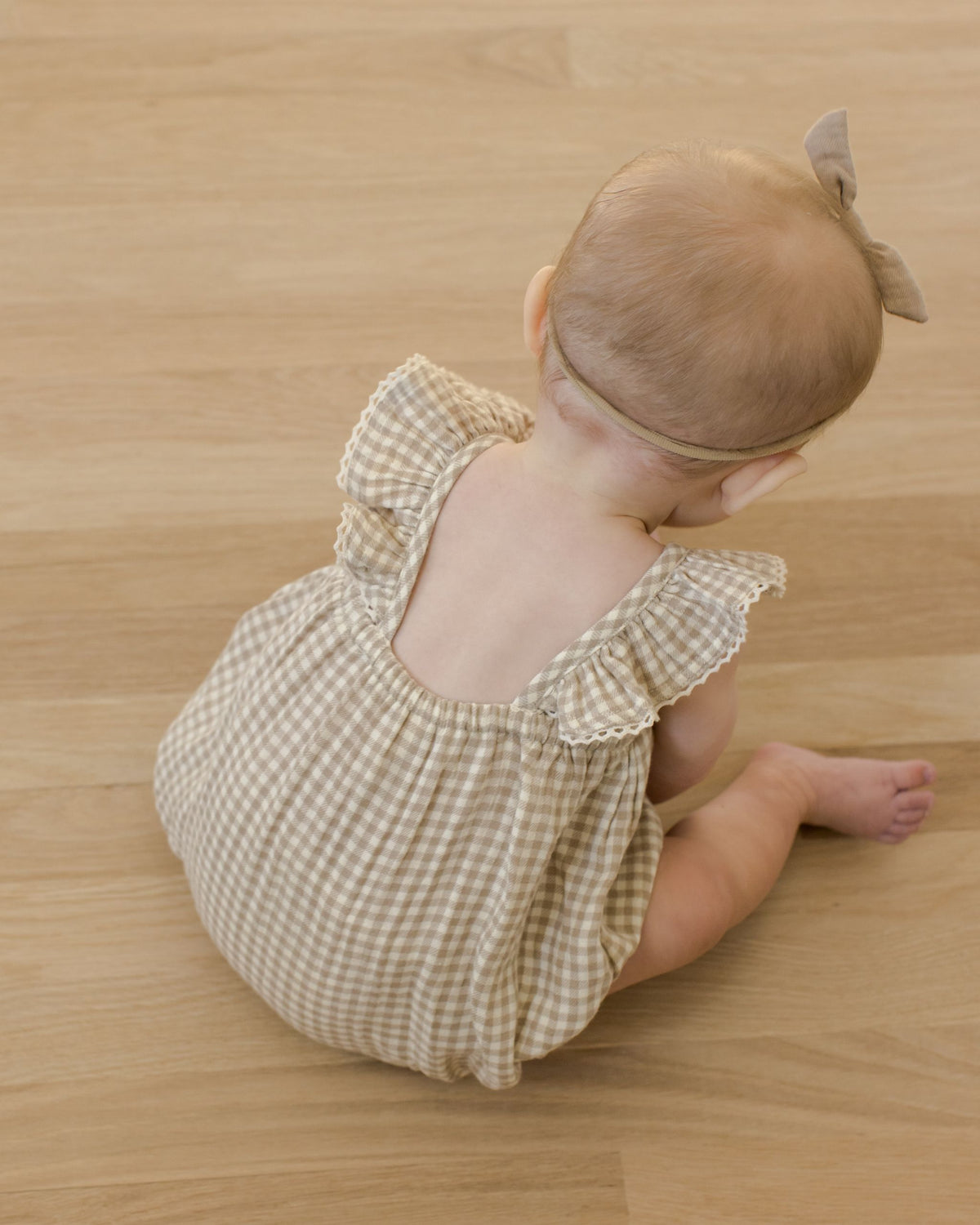 Oat Gingham Bonnie Romper