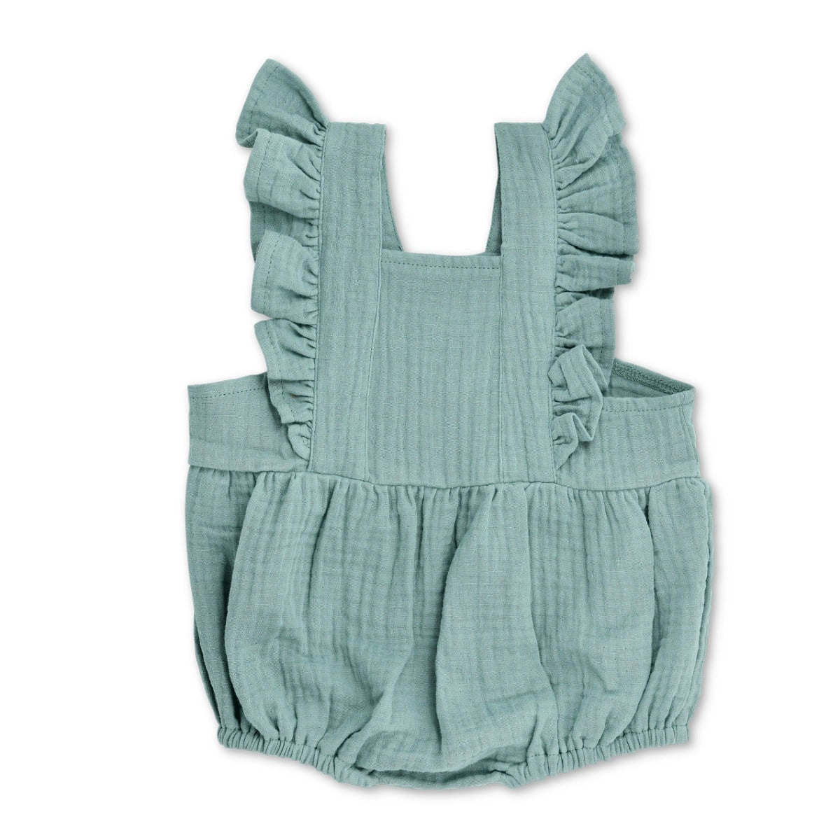 Teal Muslin Flutter Romper