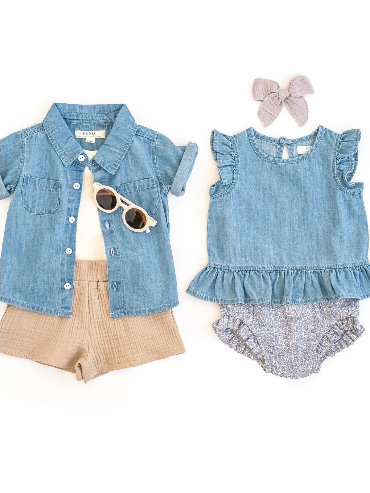 Chambray Graham Button Up Shirt