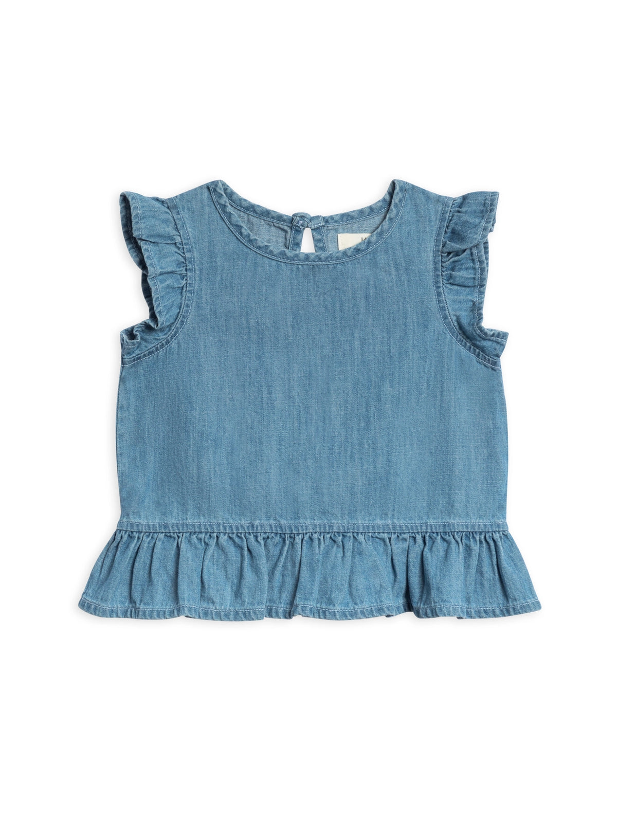 Chambray Ruffle Hem Top