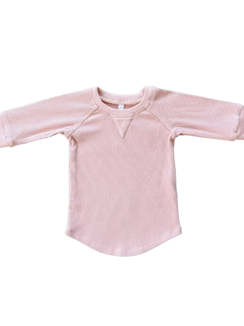 Misty Rose Ribbed Bamboo Long Sleeve