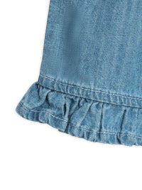 Chambray Ruffle Waist Shorts