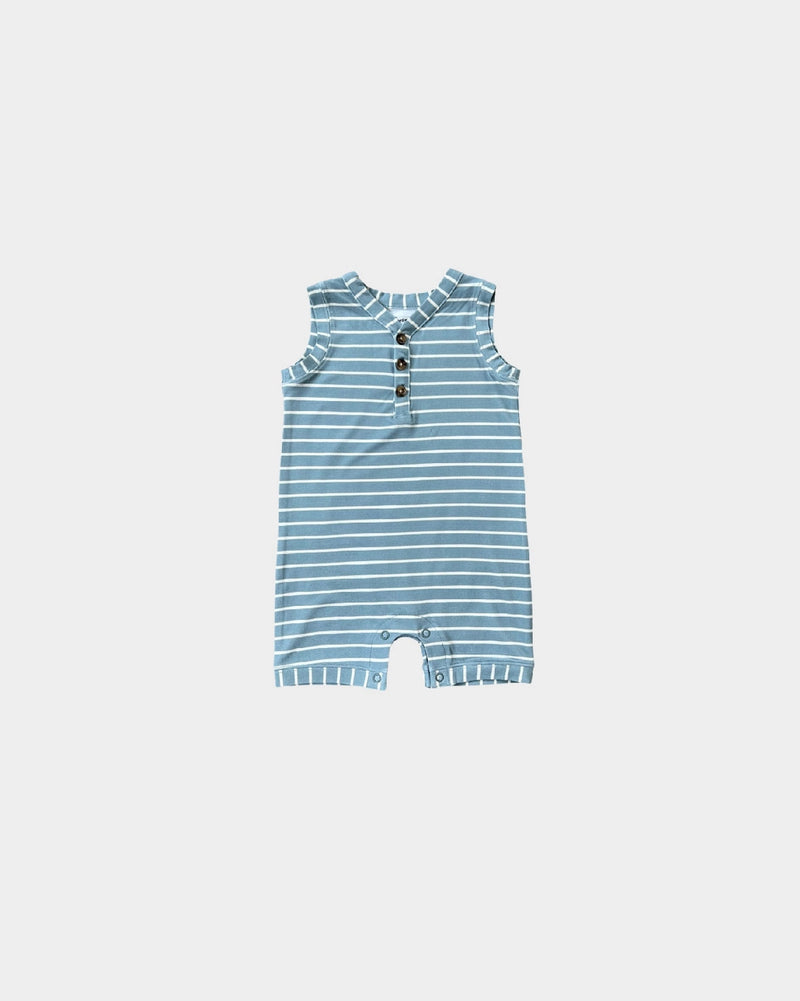 Blue Stripe Bamboo Romper