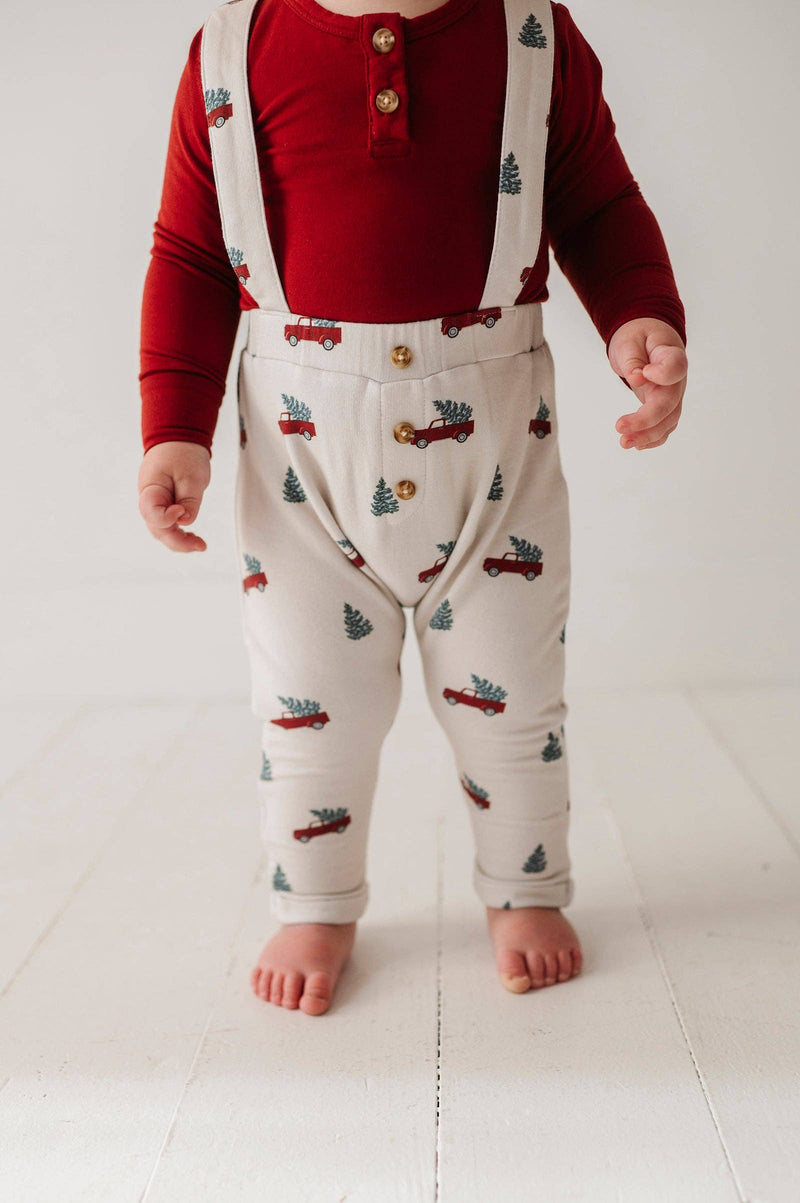 Christmas Truck Henley + Suspender Pant Set