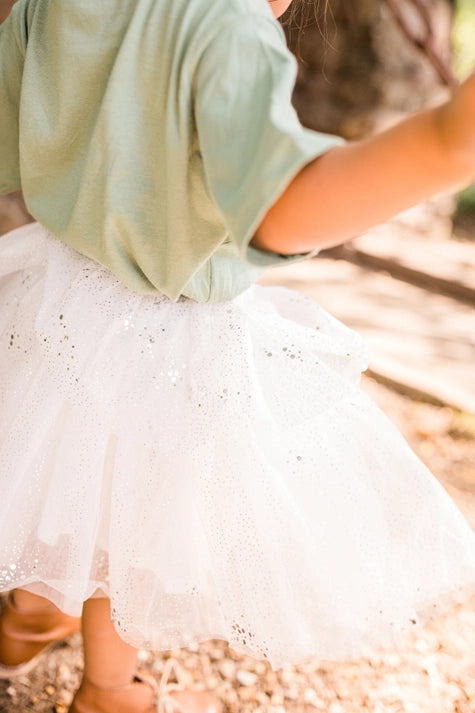 White Glitter Tutu Skirt