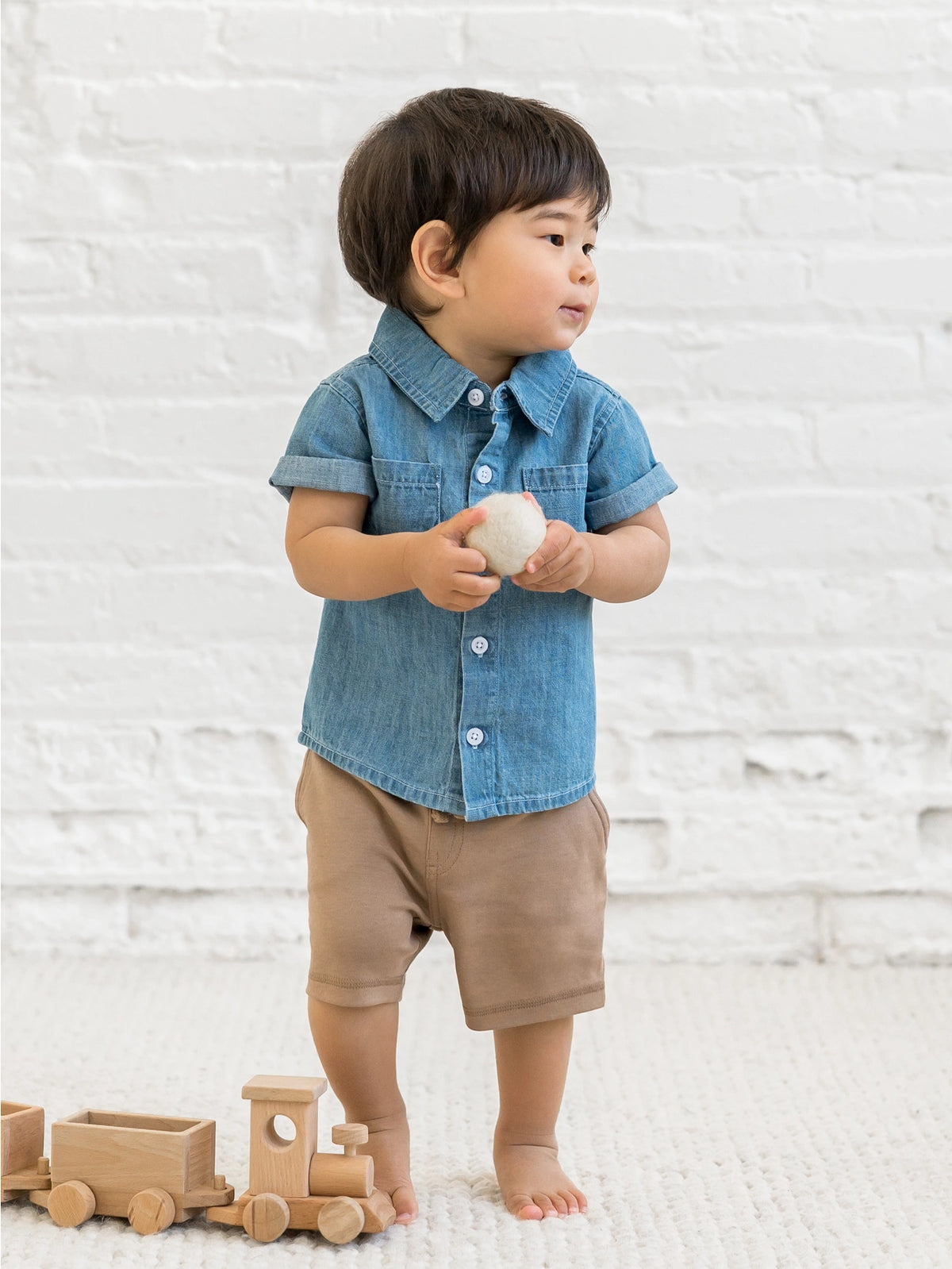 Chambray Graham Button Up Shirt