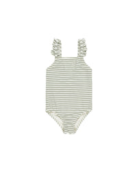 Sage Stripe One-Piece Swim